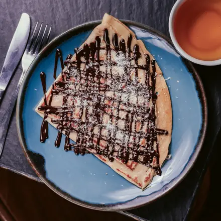 Crêpe chocolat maison et noix de coco